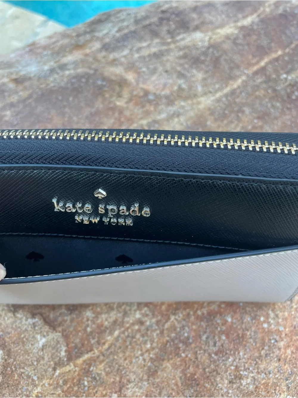 kate spade “Staci” Two-Tone Colorblock Large Continental Zip Wallet NEW!